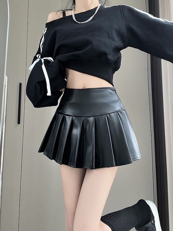 cutiekill-hot-girl-leather-pleated-skirt-om0406-2